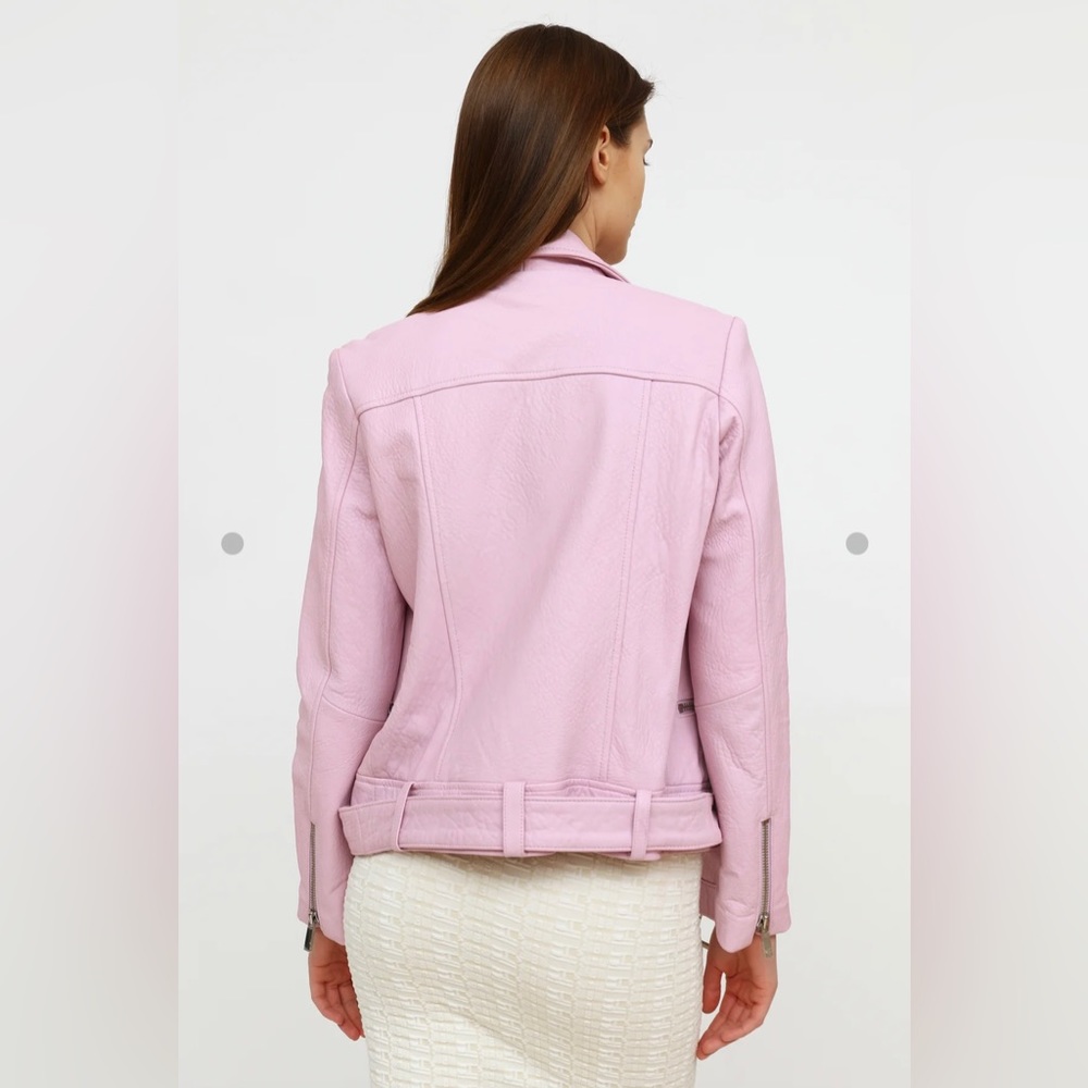 Elizabeth and James pink leather jacket - Picture 2 of 6